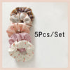 5Pcs Satin Elastic Hair Scrunchies