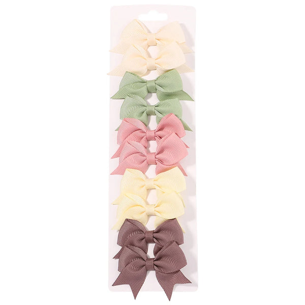 Cute Solid Ribbon Bow Hair Clips