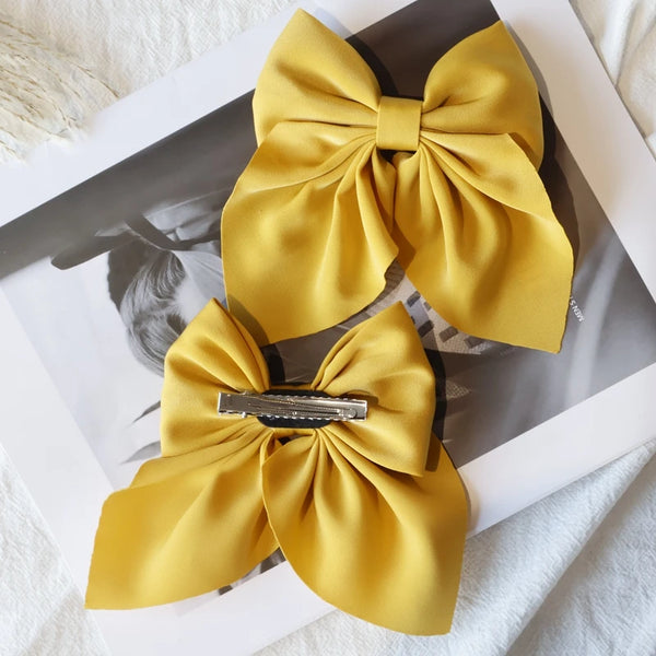 5Pcs Elegant Satin Bow Hair Clips