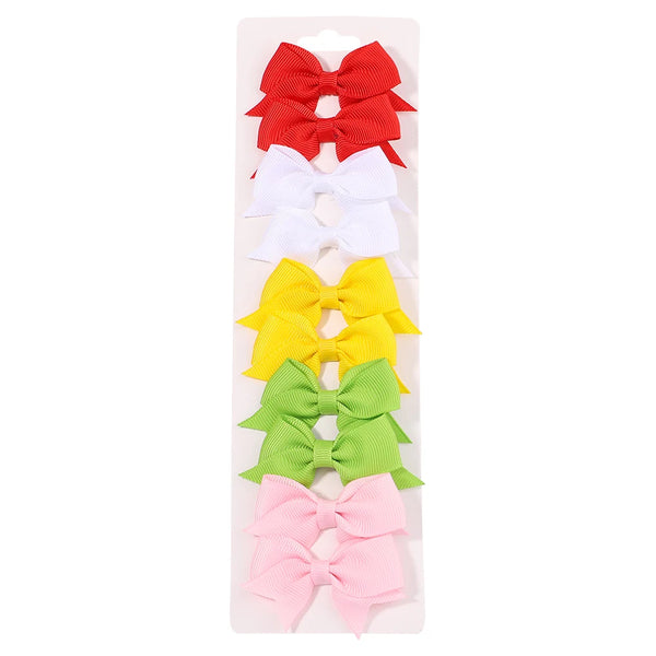 Cute Solid Ribbon Bow Hair Clips