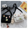 Cute Small Canvas Bag with Pendant