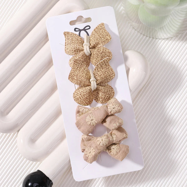 4pcs/set Cute Handmade Butterfly Hair Clips