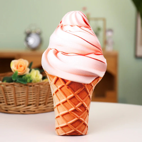 Realistic Ice Cream Plush Pillow