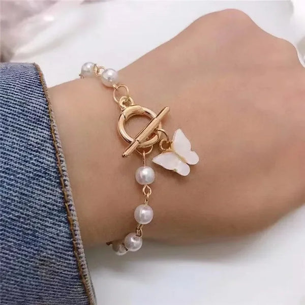 Fashion Butterfly Pearl Bracelet