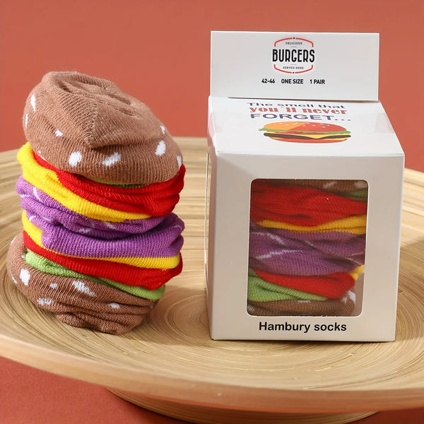 Funny Hamburger Crew Socks