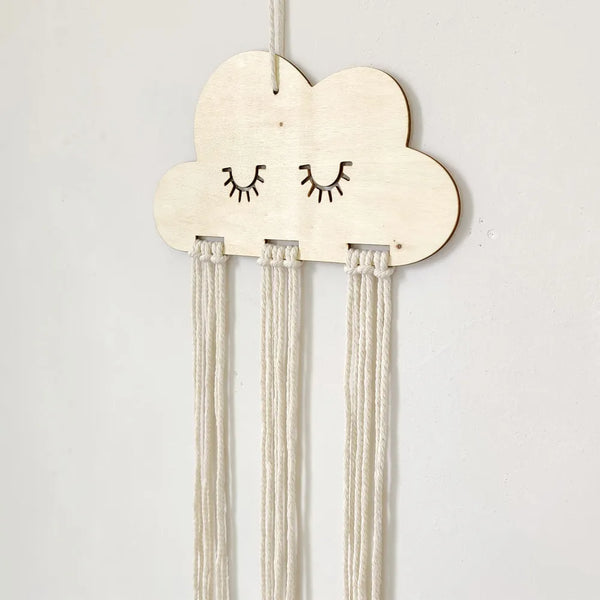 Solid Wood Cloud Hairpin Storage