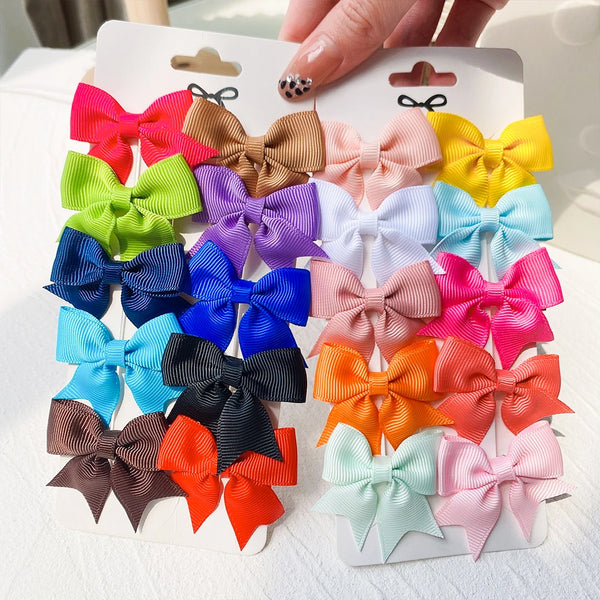 Cute Solid Ribbon Bow Hair Clips