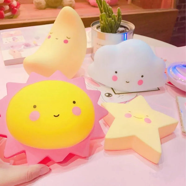 Stars Moon Clouds Light