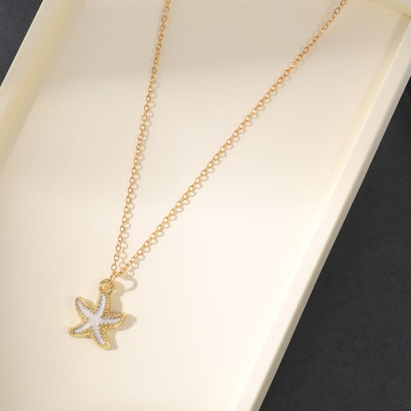 Pearl Shell Starfish Pendant Necklace