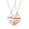 Mother Daughter Heart Pendant Necklace