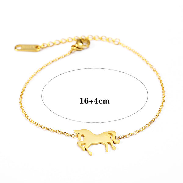 Fashion Gold Unicorn Charm Bracelet