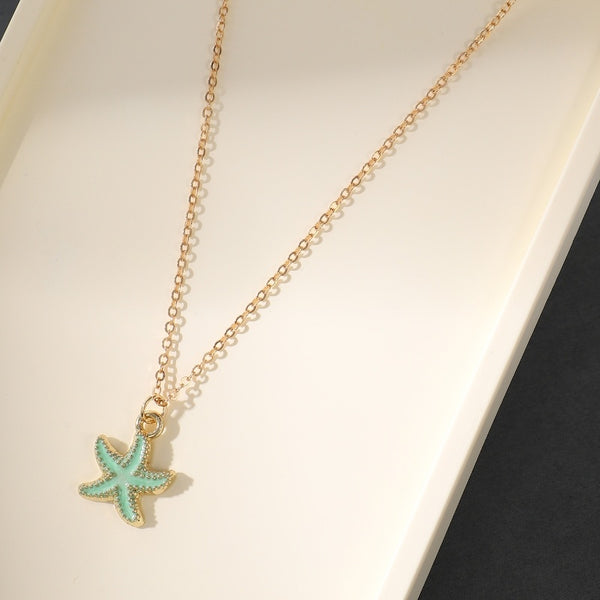 Pearl Shell Starfish Pendant Necklace