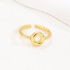 18K Gold Glossy Letter Ring