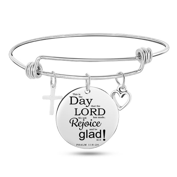 Jesus Bible Scripture Bangle Bracelet