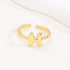 18K Gold Glossy Letter Ring