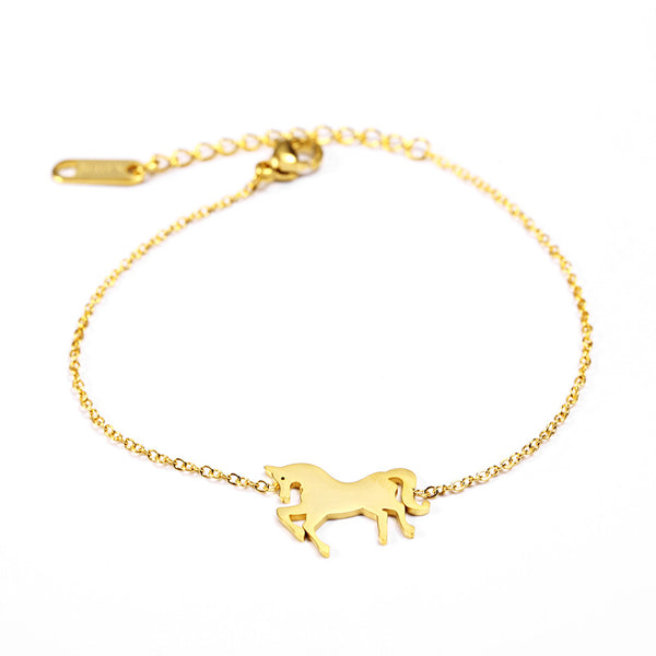 Fashion Gold Unicorn Charm Bracelet