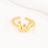 18K Gold Glossy Letter Ring