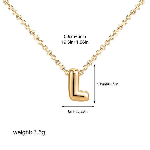 Bubble Letter Pendant Necklace
