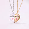 Mother Daughter Heart Pendant Necklace