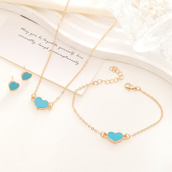 Simple Love Heart Jewelry Set