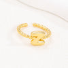 18K Gold Glossy Letter Ring
