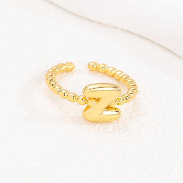 18K Gold Glossy Letter Ring