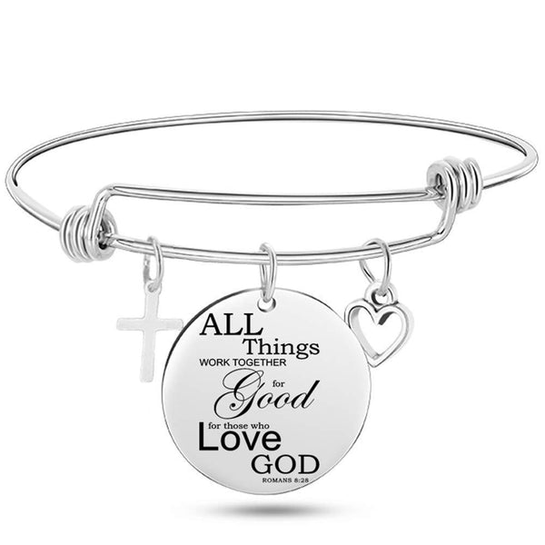 Jesus Bible Scripture Bangle Bracelet
