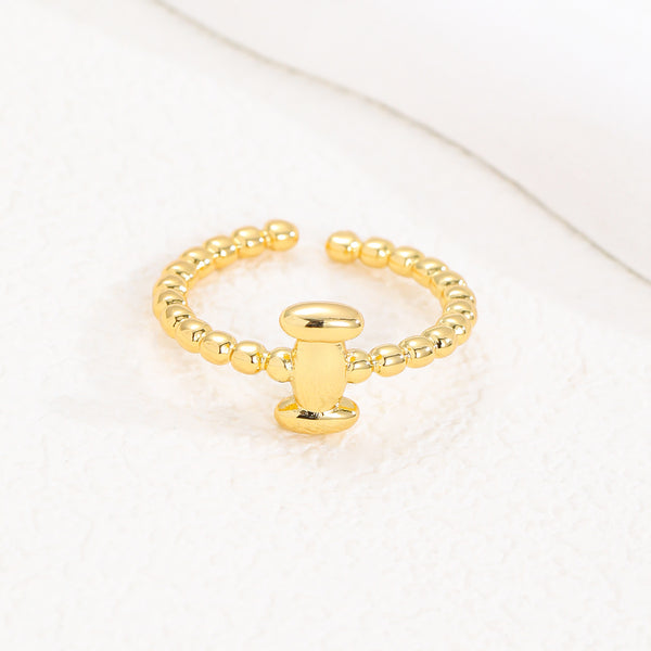 18K Gold Glossy Letter Ring