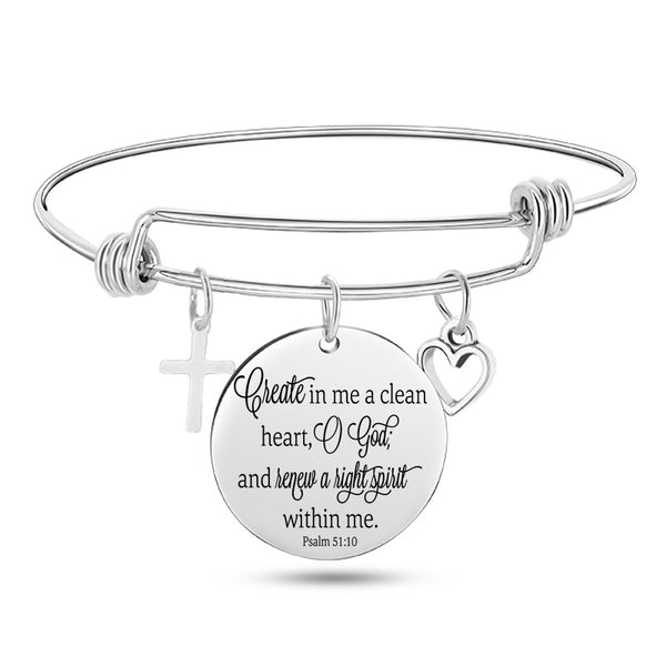 Jesus Bible Scripture Bangle Bracelet