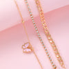 Butterfly Pendant Punk Bracelet Set