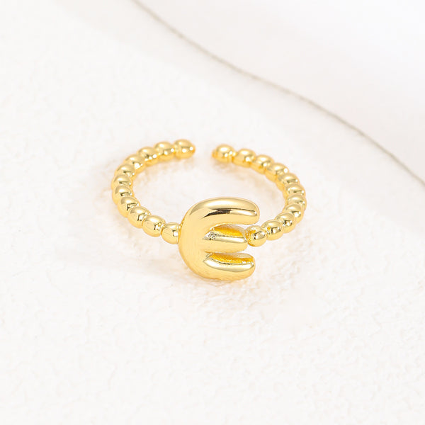 18K Gold Glossy Letter Ring