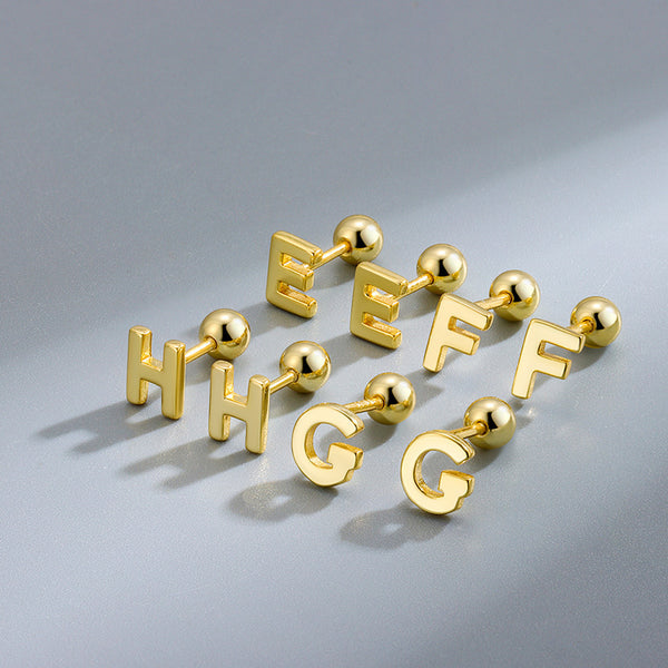 Sterling Silver Letter Studs