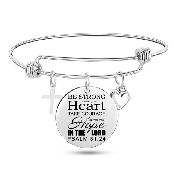 Jesus Bible Scripture Bangle Bracelet