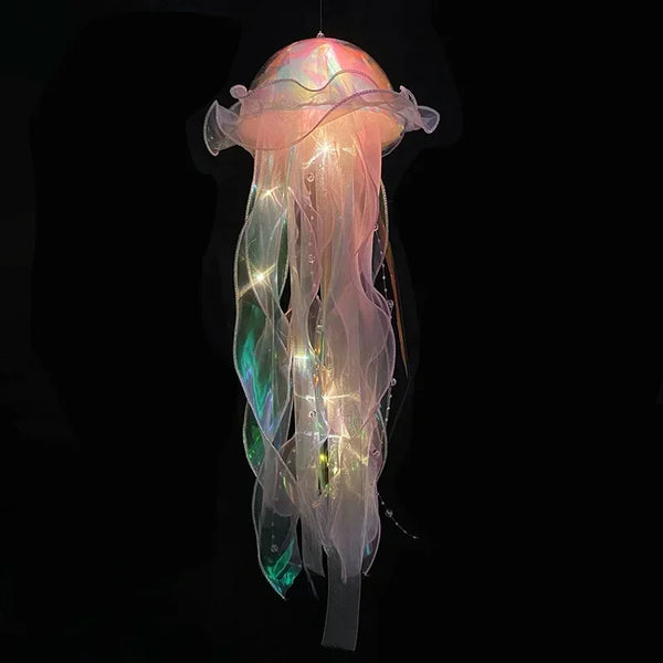 red jellyfish lamp