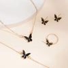 5PCS Fashion Butterfly Pendants Necklace Earrings Ring Bracelet Sets For Teens Girls Gift Jewelry Set