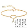 Fashion Copper Inlaid Zircon 26 Letter Knotted Bracelet