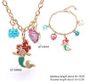 Baby Girls Cute Mermaid Heart Ball Pendants Long Chain Necklace Bracelets Set Fashion Jewelry For Child Girl Gift