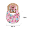 Linen Cotton Solid Color Printing Children Double-Sided Bib Bib Baby Saliva Pocket