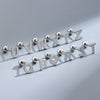 S925 Sterling Silver Glossy 26 Letters Screw Pin Ear Studs