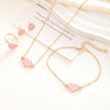 Simple Love Heart Jewelry Fashion Necklace Ring Bracelet and Earring Set