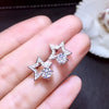 Diamond Stud Earrings 925 Silver 18K White Gold Plated