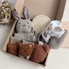 Baby Rabbit Lion Appeasing Towel Socks Saliva Towel Wash Gift Box Newborn Bite Ring Hair Band Set