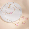 5PCS Fashion Butterfly Pendants Necklace Earrings Ring Bracelet Sets For Teens Girls Gift Jewelry Set