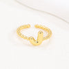 18K Gold Glossy Brass Balloon 26 PCs Letters Ring Fashion Jewelry