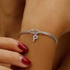 Fashion Copper Inlaid Zircon 26 Letter Knotted Bracelet