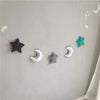 Nordic Felt Fabric String Star Garland Party Banner Tent Bed Mat Baby Shower Bunting Ornament Kids Room Hanging Wall Decor