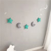 Nordic Felt Fabric String Star Garland Party Banner Tent Bed Mat Baby Shower Bunting Ornament Kids Room Hanging Wall Decor