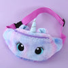 Plush Unicorn Waist Bag Plush Toy Kids Fanny Pack Cartoon Plush Women Belt Bag Fashion Travel Phone Pouch Chest Bag