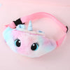 Plush Unicorn Waist Bag Plush Toy Kids Fanny Pack Cartoon Plush Women Belt Bag Fashion Travel Phone Pouch Chest Bag