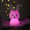 Adorable and Charming Kawaii USB Rechargeable Rabbit Night Light - Delightful Cute Bunny Lamp Enhances Room Decor with Cozy Charm